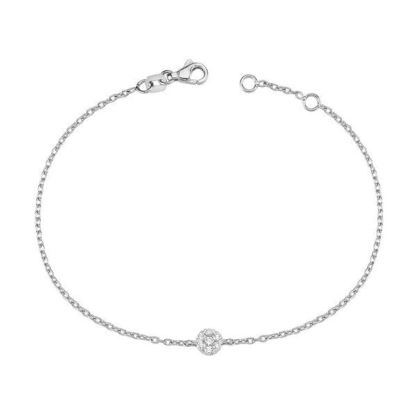 Flora armbånd i 14 kt hvidguld fra Nuran med 0,12 ct diamanter
